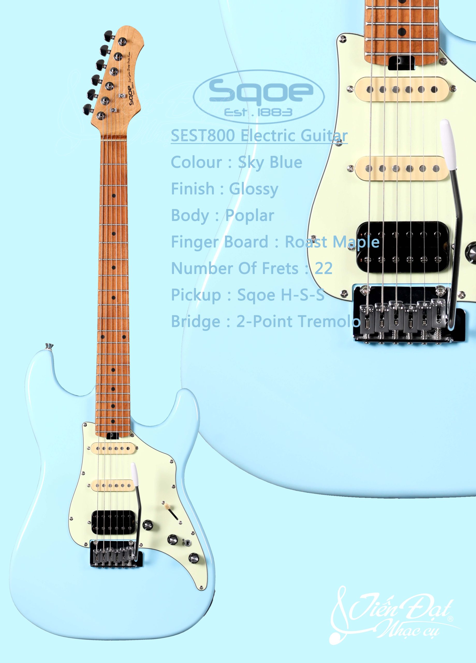 Đàn guitar điện SQOE SEST800 24