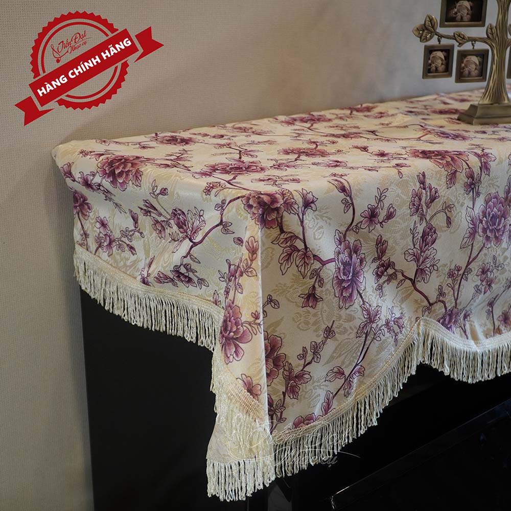 Khăn phủ đàn Piano họa tiết hoa đào KU-017 5