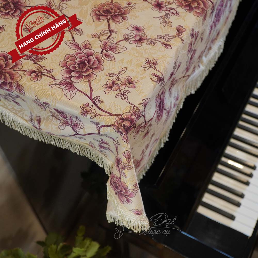Khăn phủ đàn Piano họa tiết hoa đào KU-017 1