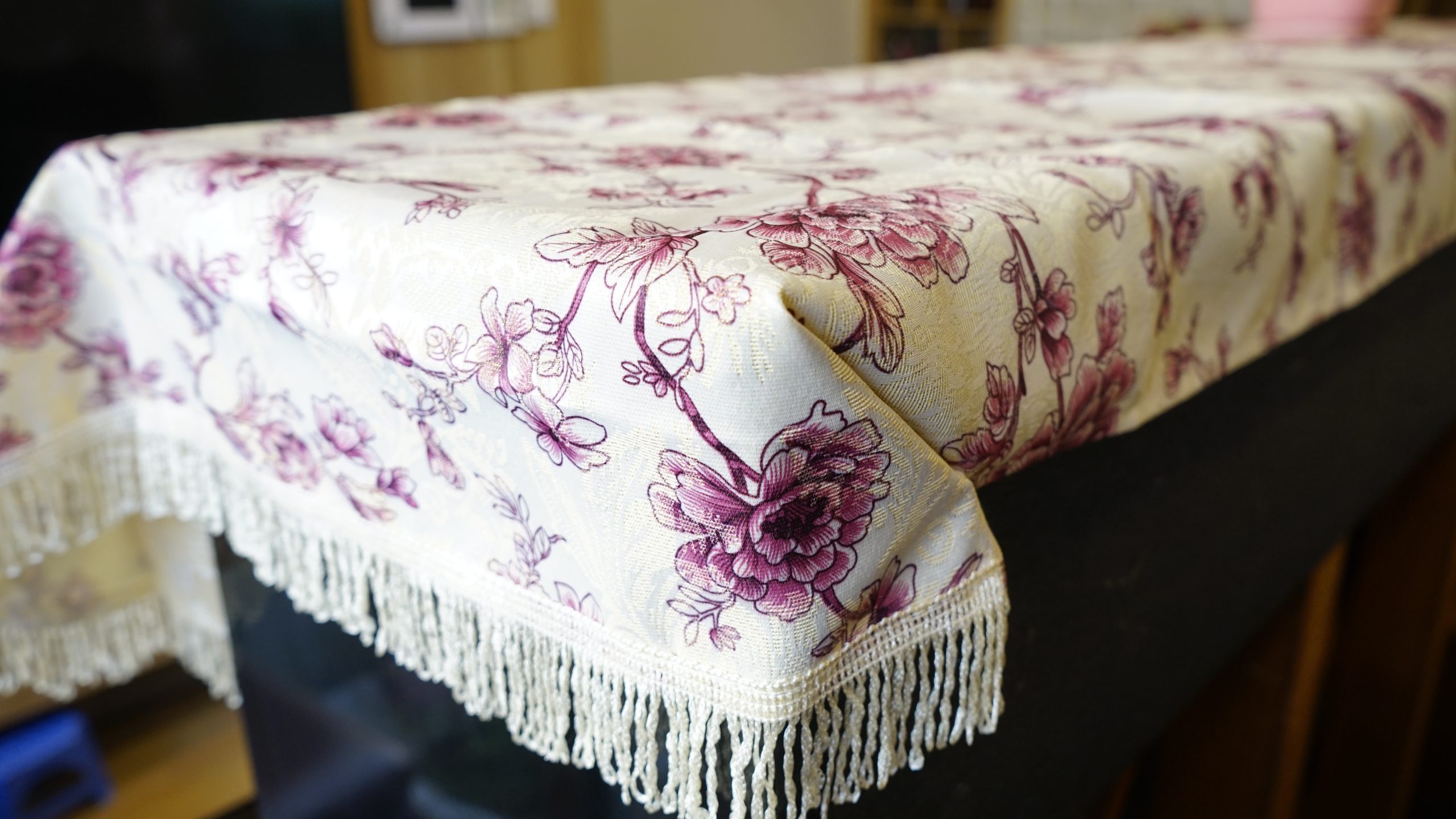 Khăn phủ đàn Piano họa tiết hoa đào KU-017 6